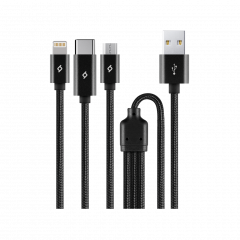 2DK39 ttec AlumiCable Trio Sarj Kablosu 1mt Type C Lightning Micro USB