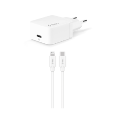 2SCM07 ttec Quantum PD Apple MFi Lisansli Seyahat Sarj Aleti 20W Type C Lightning Kablo Beyaz 1