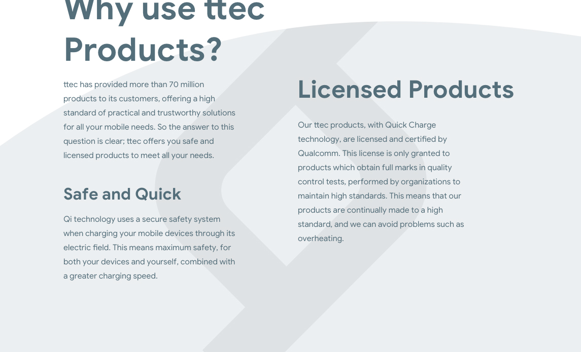 why use ttec products for qi technology